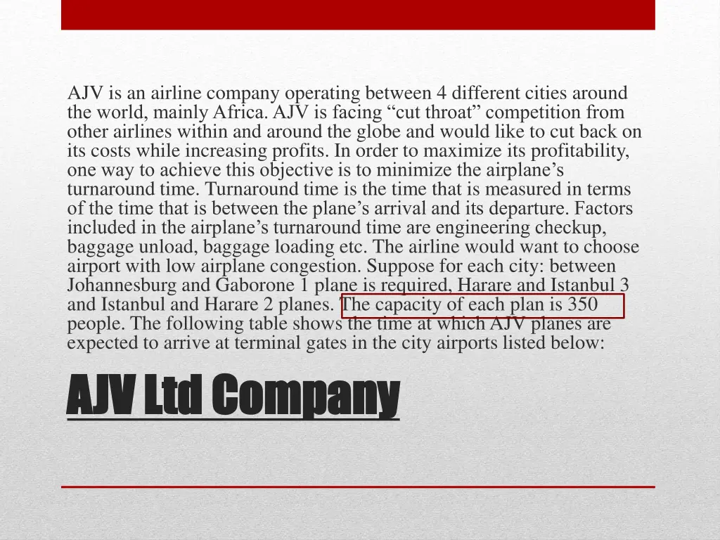 ajv is an airline company operating between