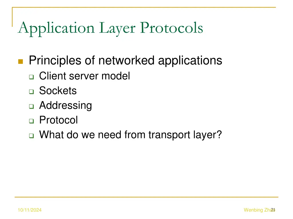 application layer protocols