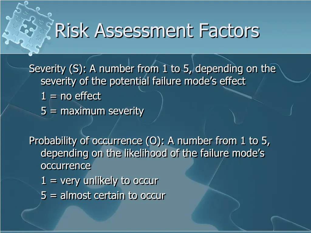 risk assessment factors