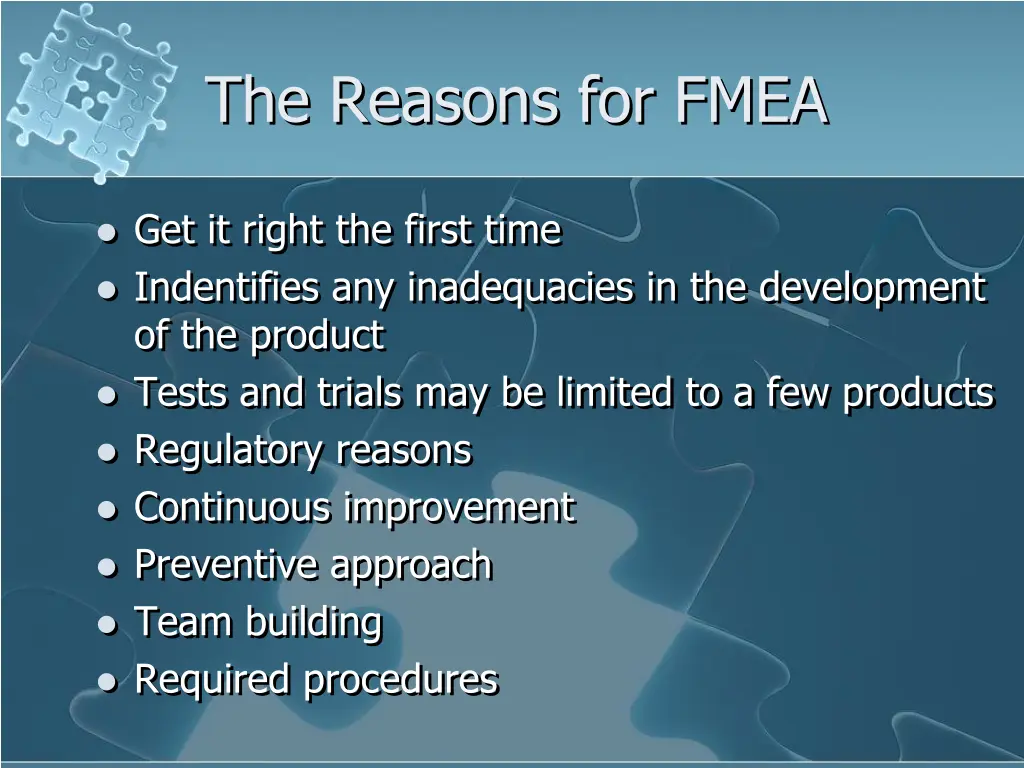 the reasons for fmea