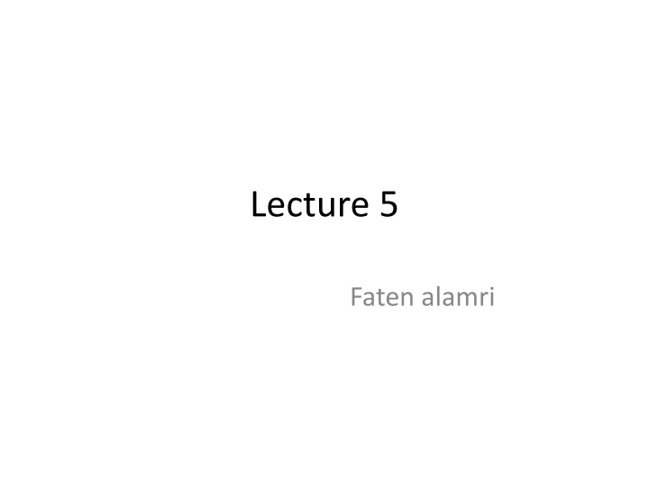 lecture 5