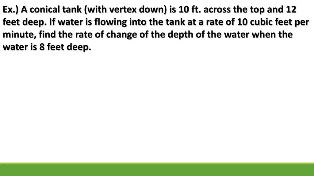 ex a conical tank with vertex down