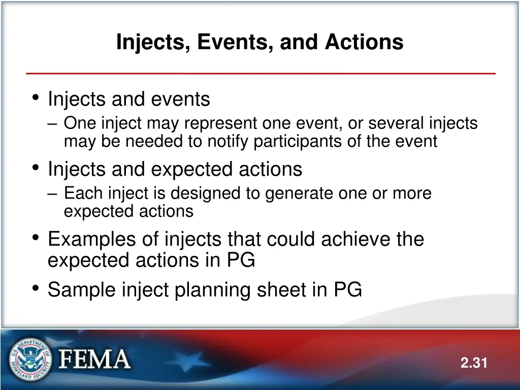 injects events and actions