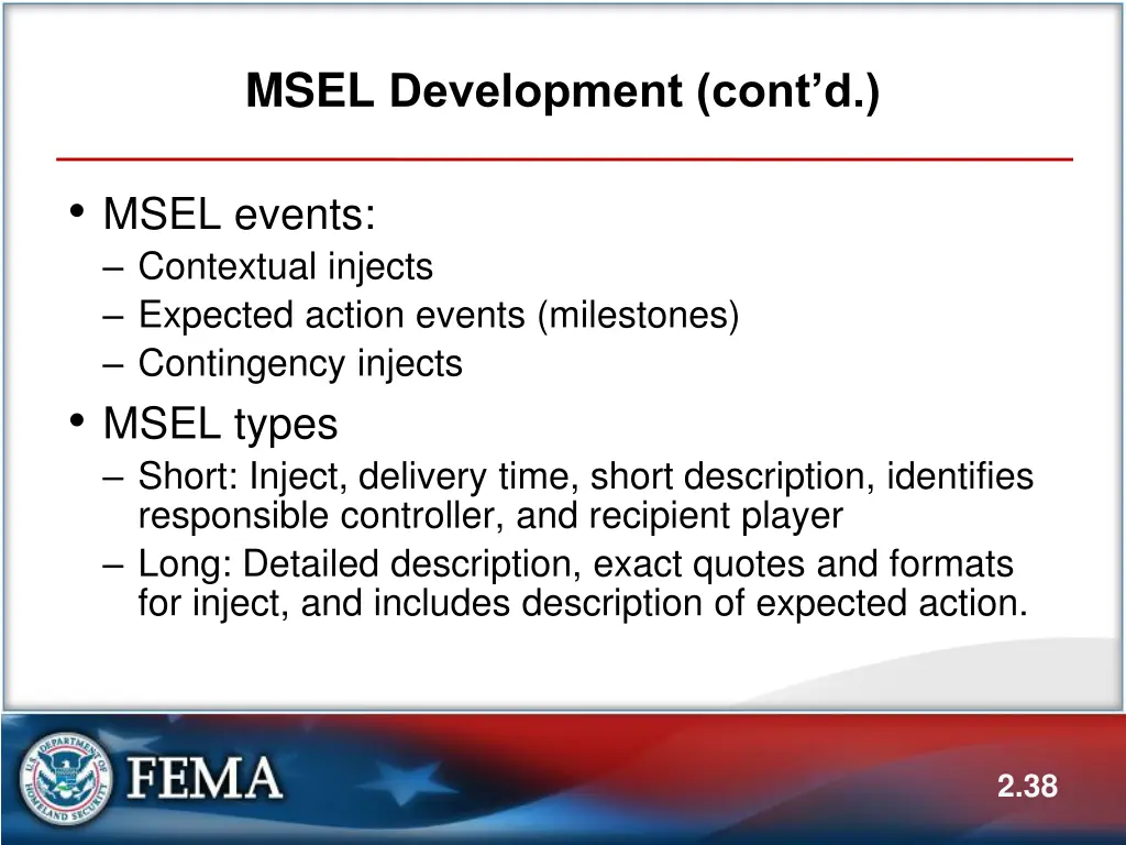 msel development cont d 1