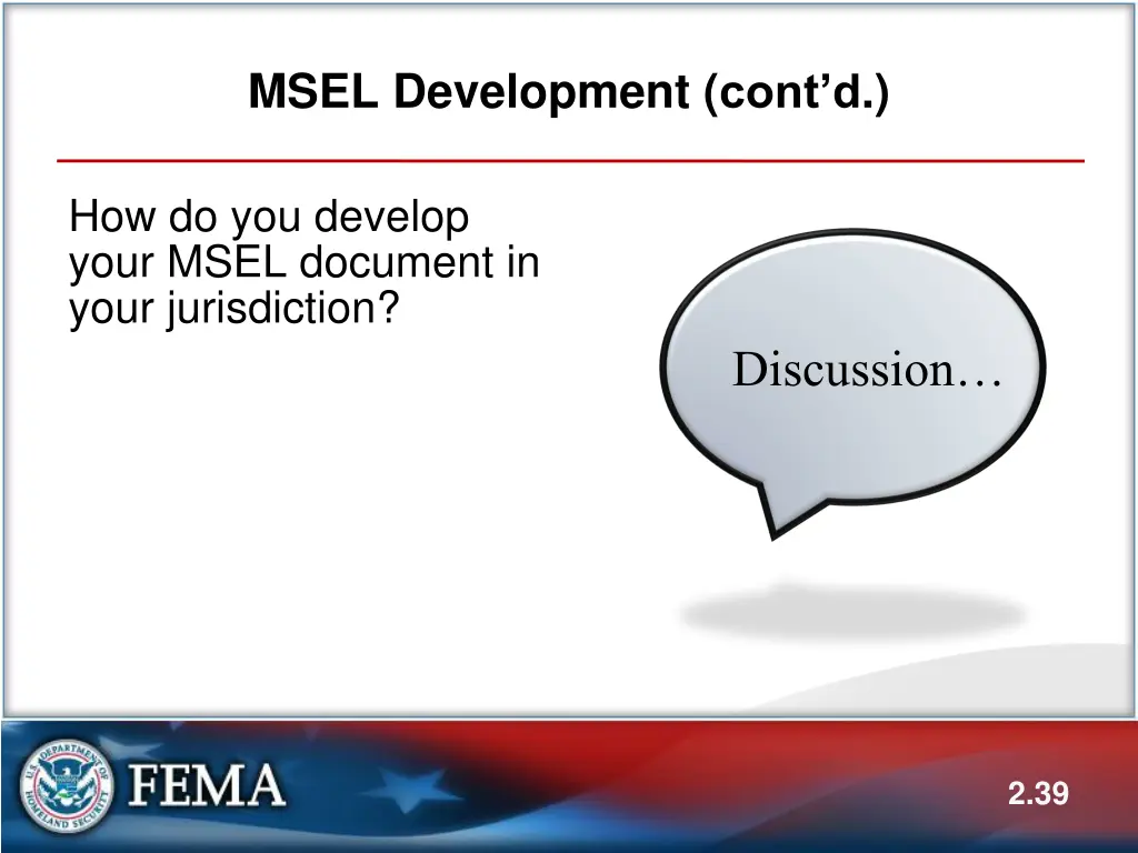 msel development cont d 2