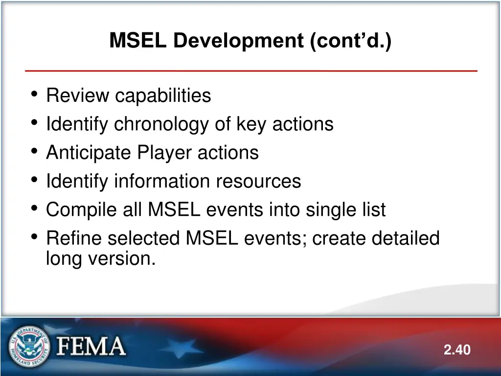 msel development cont d 3