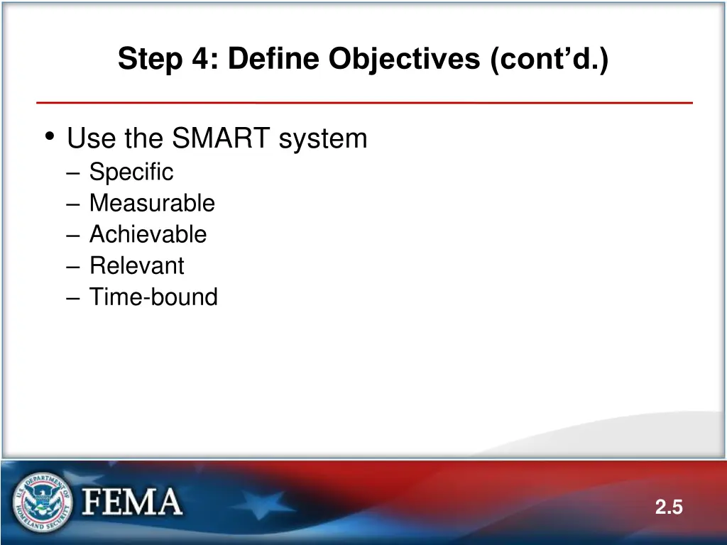 step 4 define objectives cont d