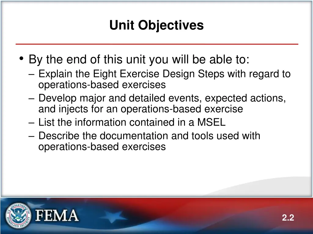 unit objectives