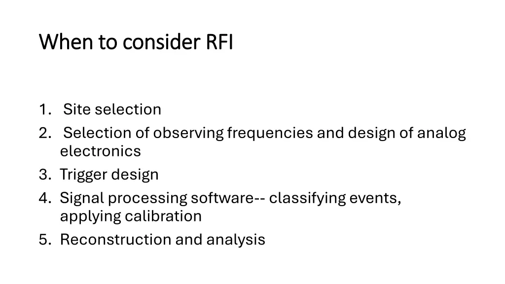 when to consider rfi when to consider rfi