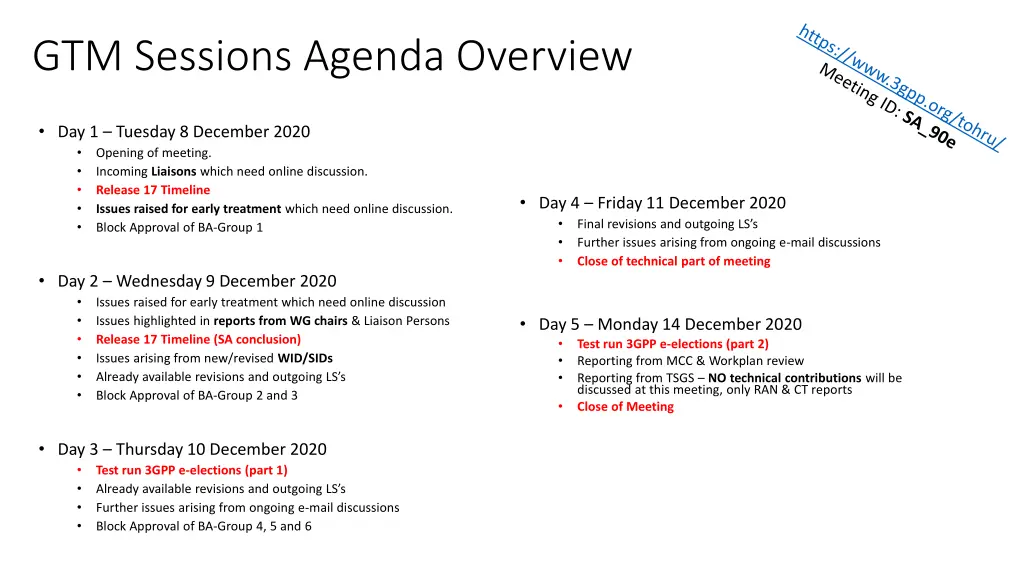 gtm sessions agenda overview