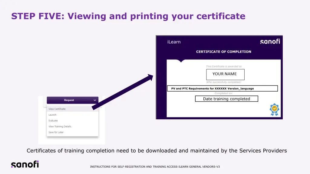 step five viewing and printing your certificate