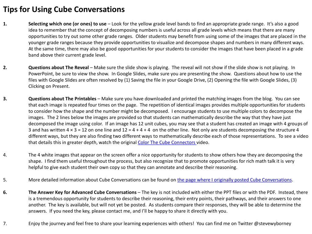 tips for using cube conversations