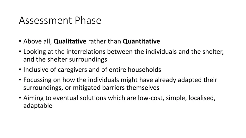 assessment phase