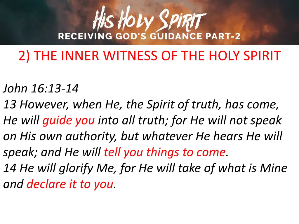 2 the inner witness of the holy spirit