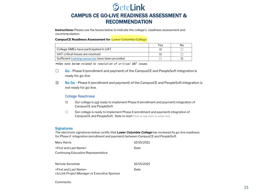 campus ce go campus ce go live readiness