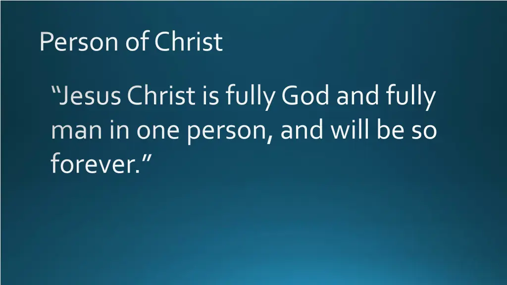 person of christ