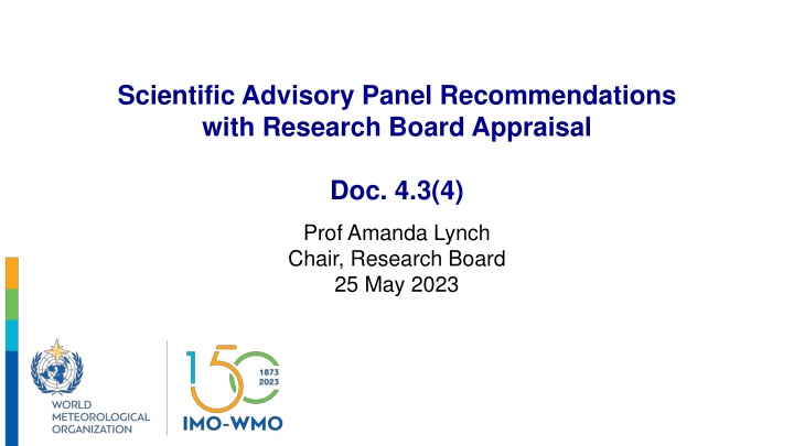 scientific advisory panel recommendations with