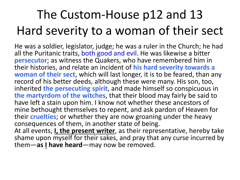 the custom house p12 and 13 hard severity