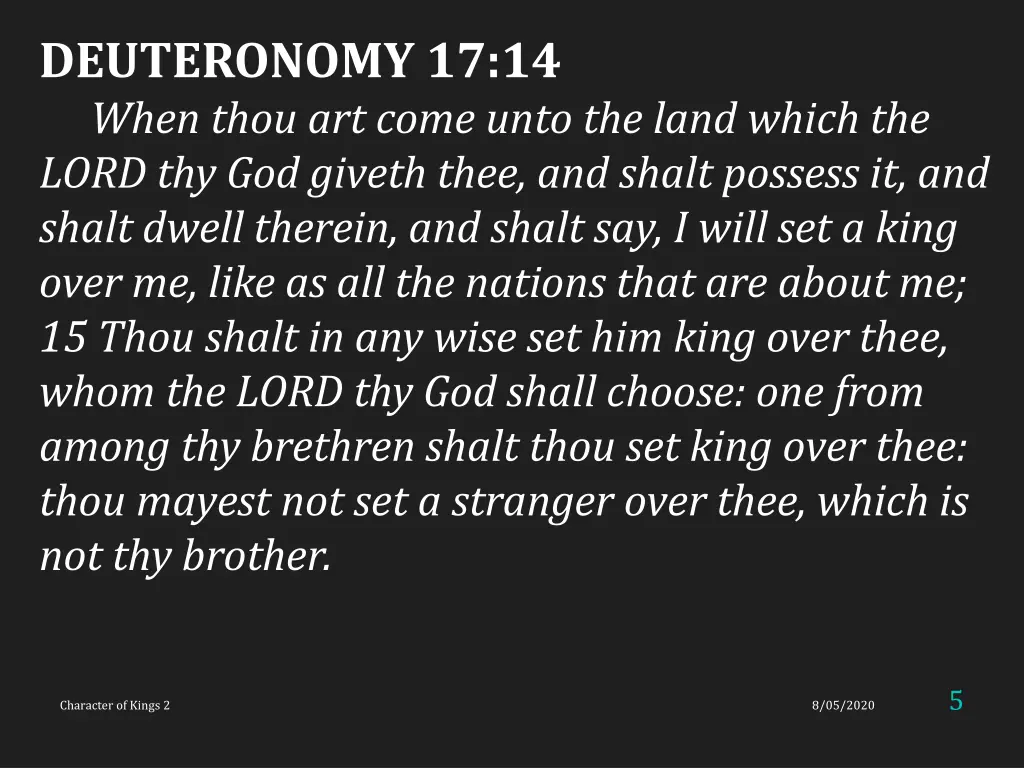 deuteronomy 17 14 when thou art come unto