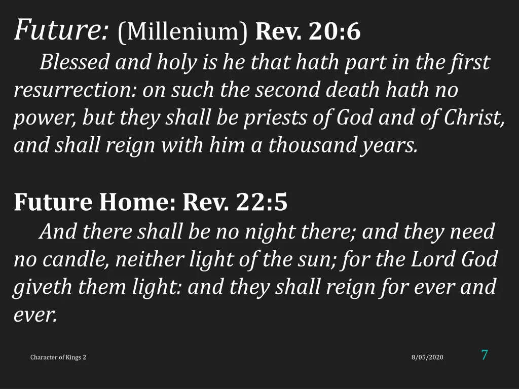 future millenium rev 20 6 blessed and holy