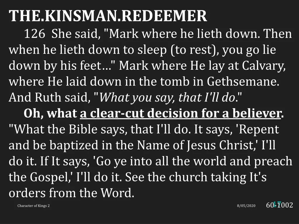 the kinsman redeemer 126 she said mark where