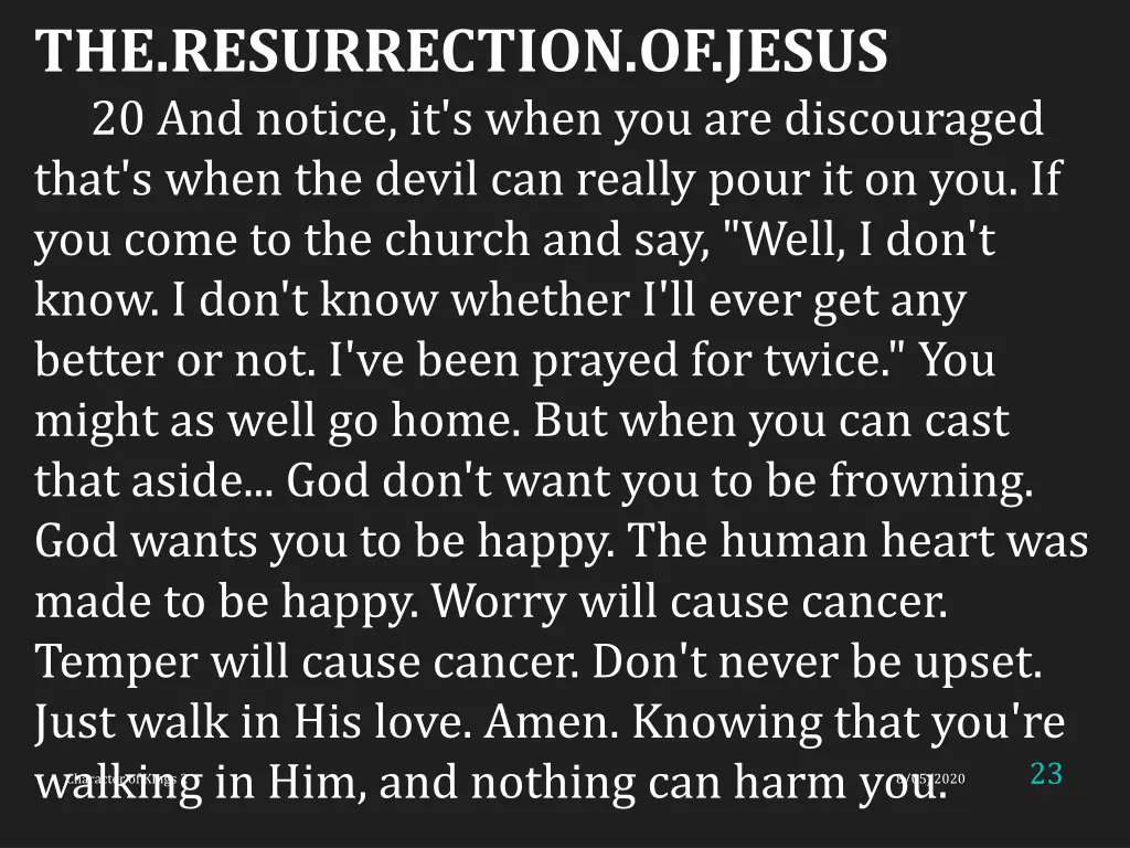 the resurrection of jesus 20 and notice it s when