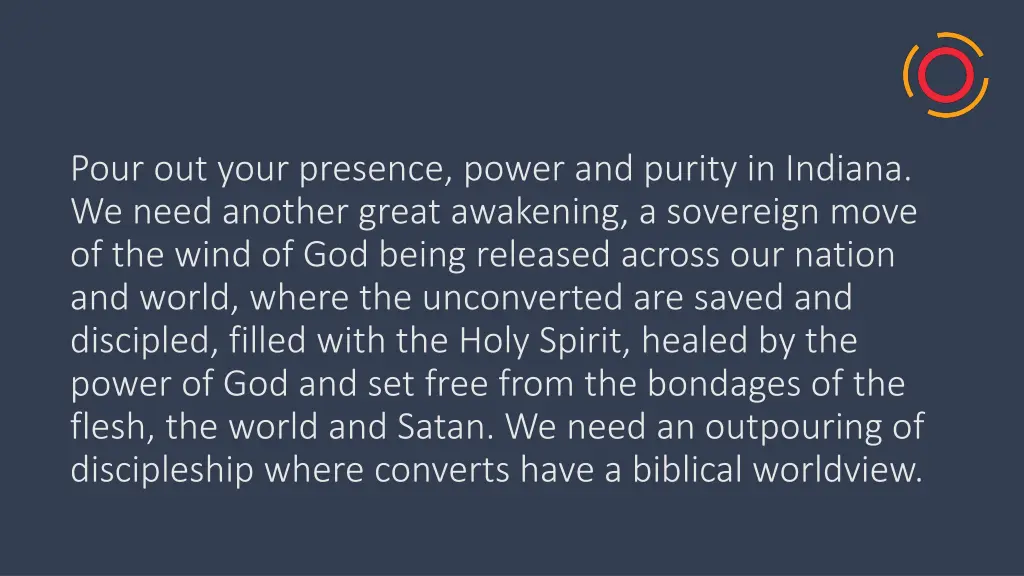 pour out your presence power and purity