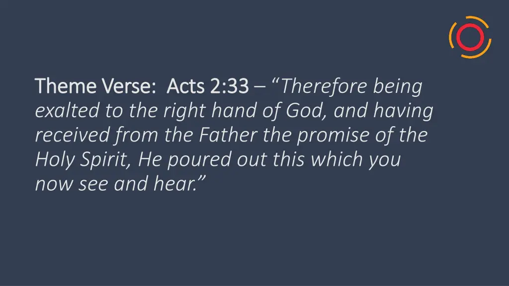 theme verse theme verse acts 2 33 exalted