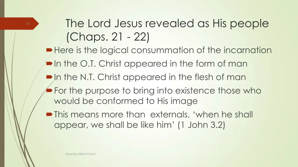 the lord jesus revealed as his people chaps