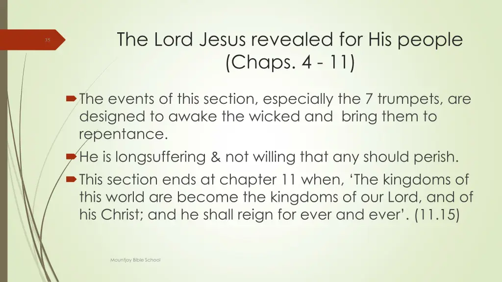 the lord jesus revealed for his people chaps 4 11 1