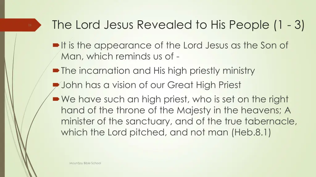 the lord jesus revealed to his people 1 3 1