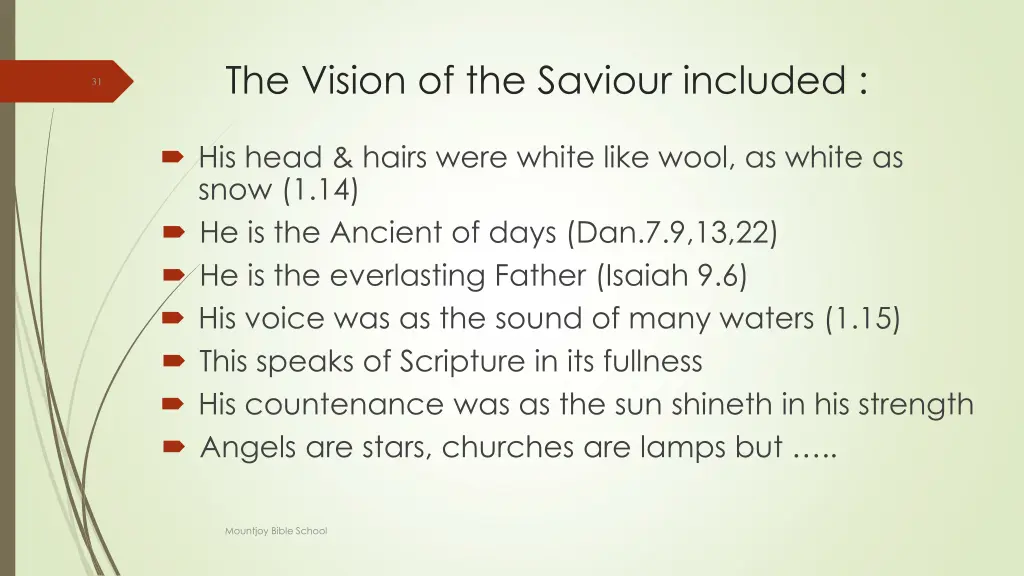 the vision of the saviour included