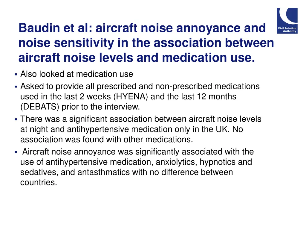 baudin et al aircraft noise annoyance and noise