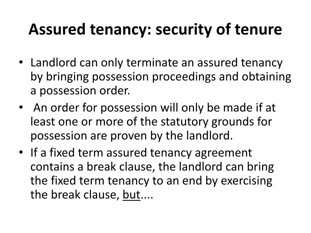 assured tenancy security of tenure