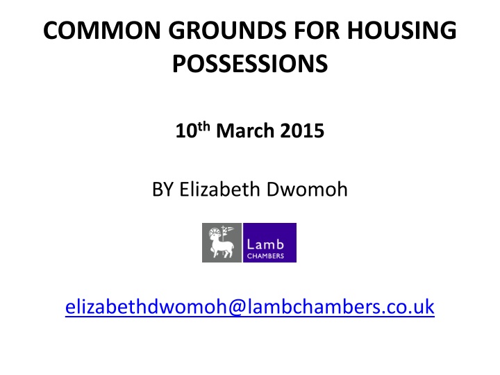 common grounds for housing possessions