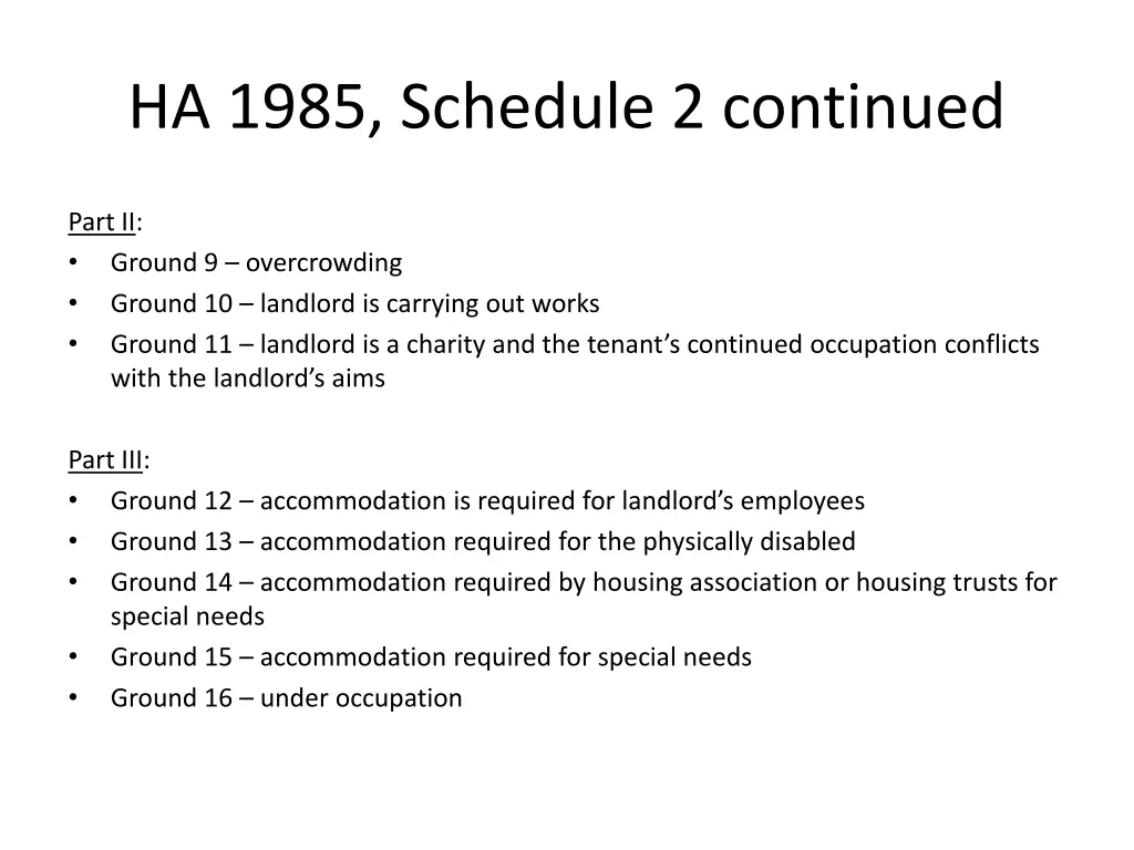 ha 1985 schedule 2 continued