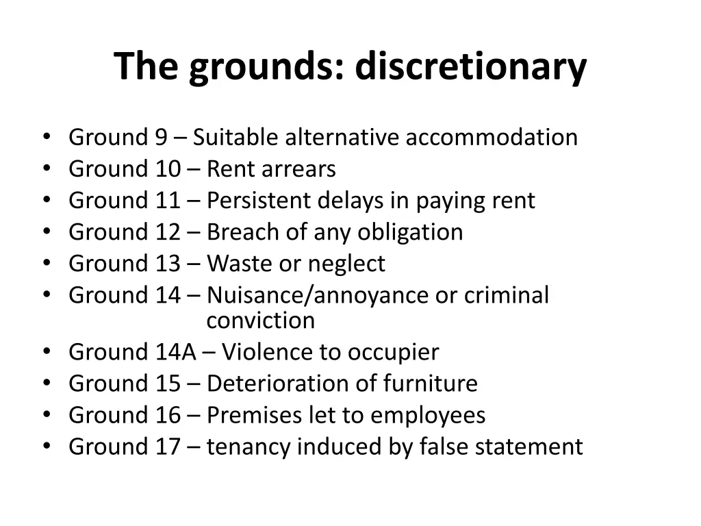 the grounds discretionary