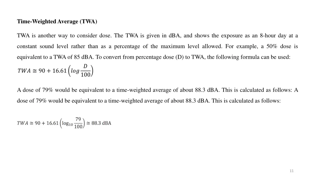 time weighted average twa