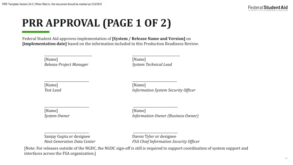 prr template version 24 0 when filled in this 12