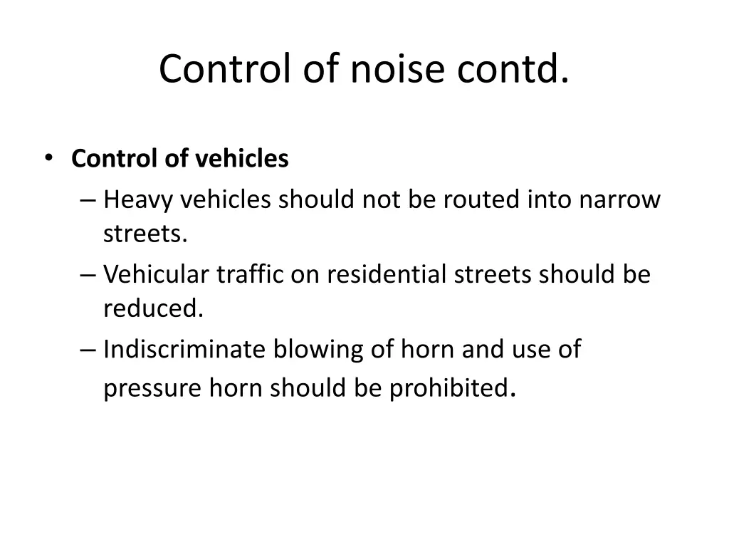 control of noise contd 1