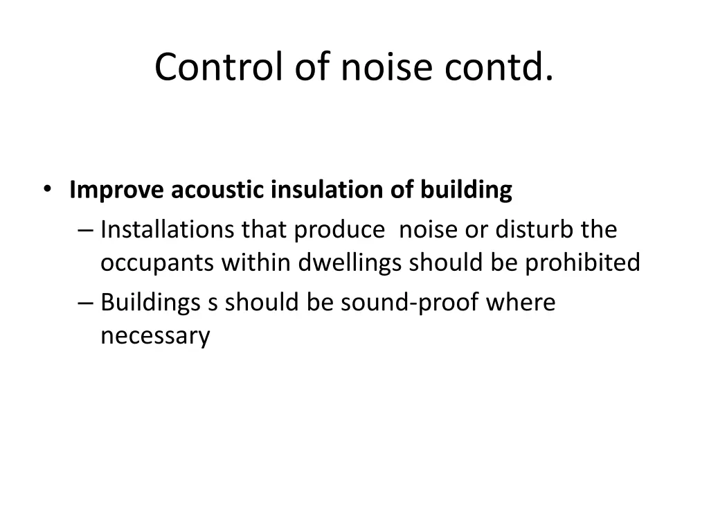 control of noise contd 2