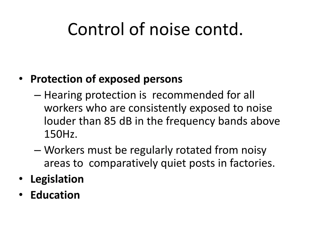 control of noise contd 3