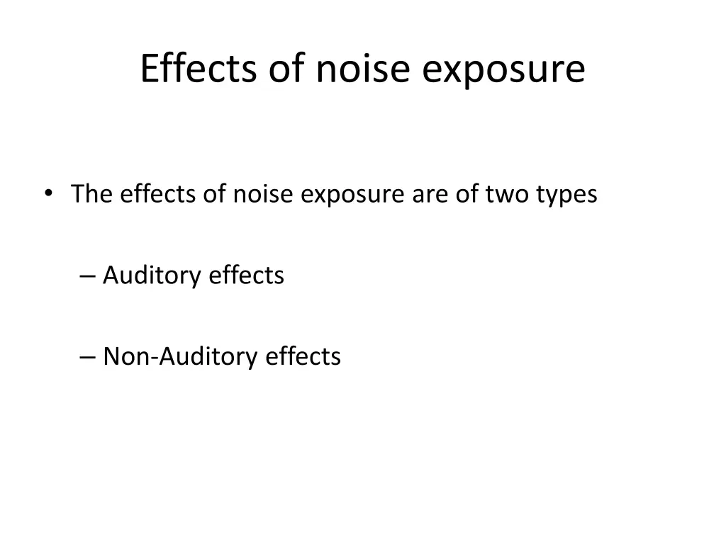 effects of noise exposure