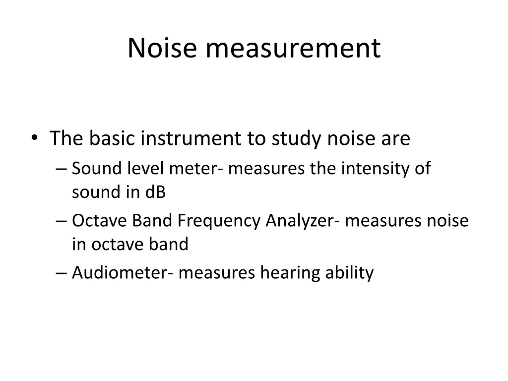 noise measurement