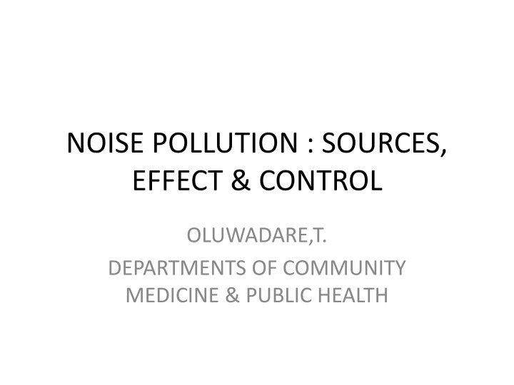 noise pollution sources effect control