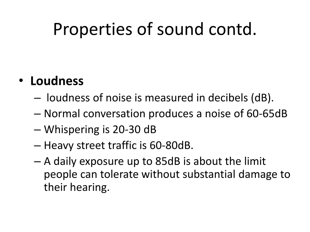 properties of sound contd