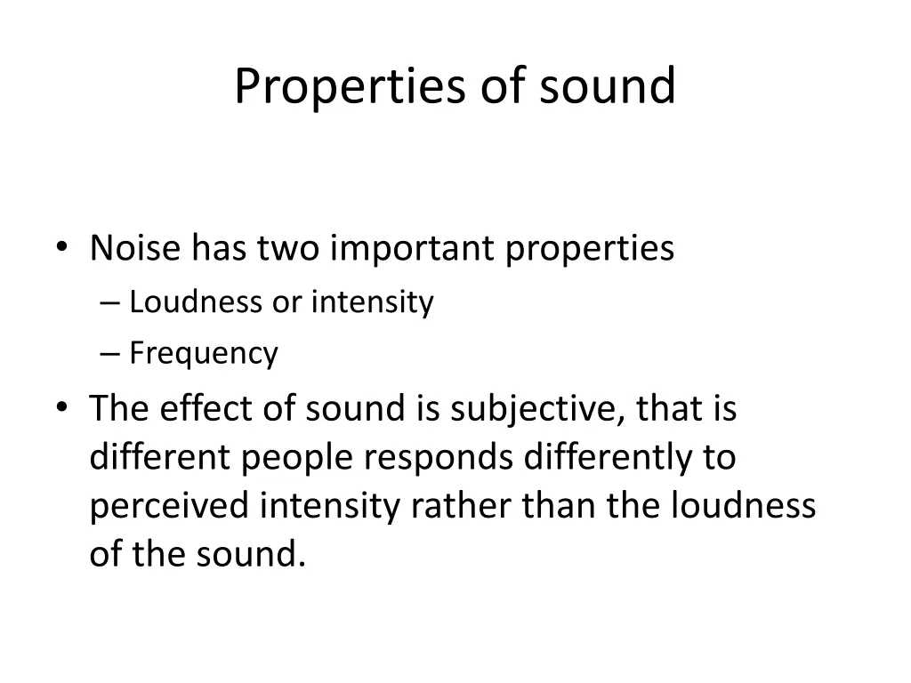 properties of sound