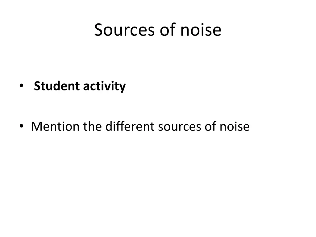 sources of noise