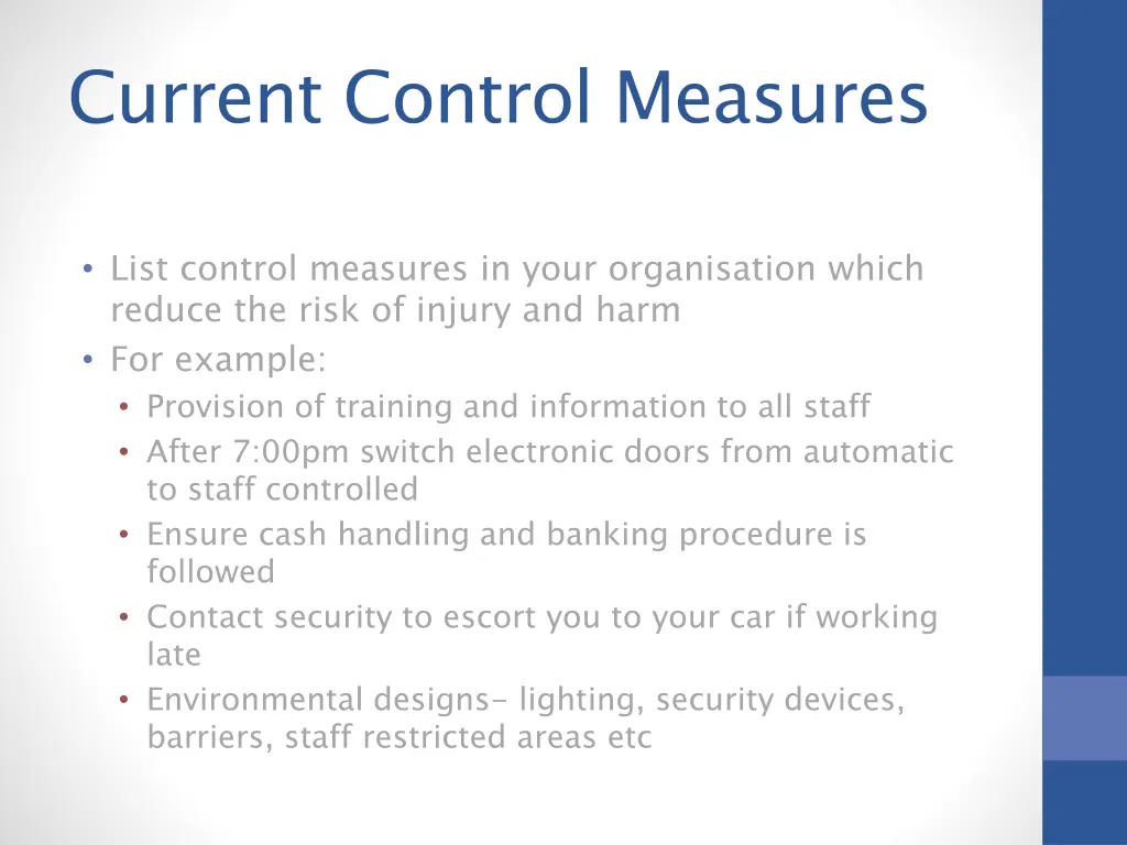 current control measures