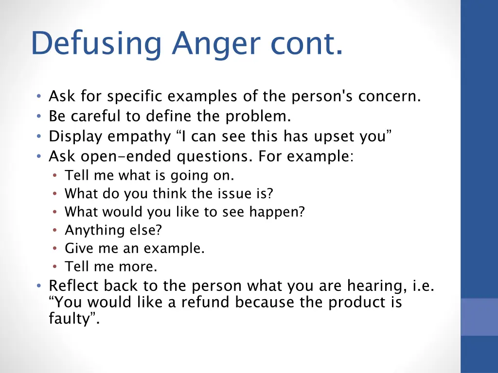 defusing anger cont